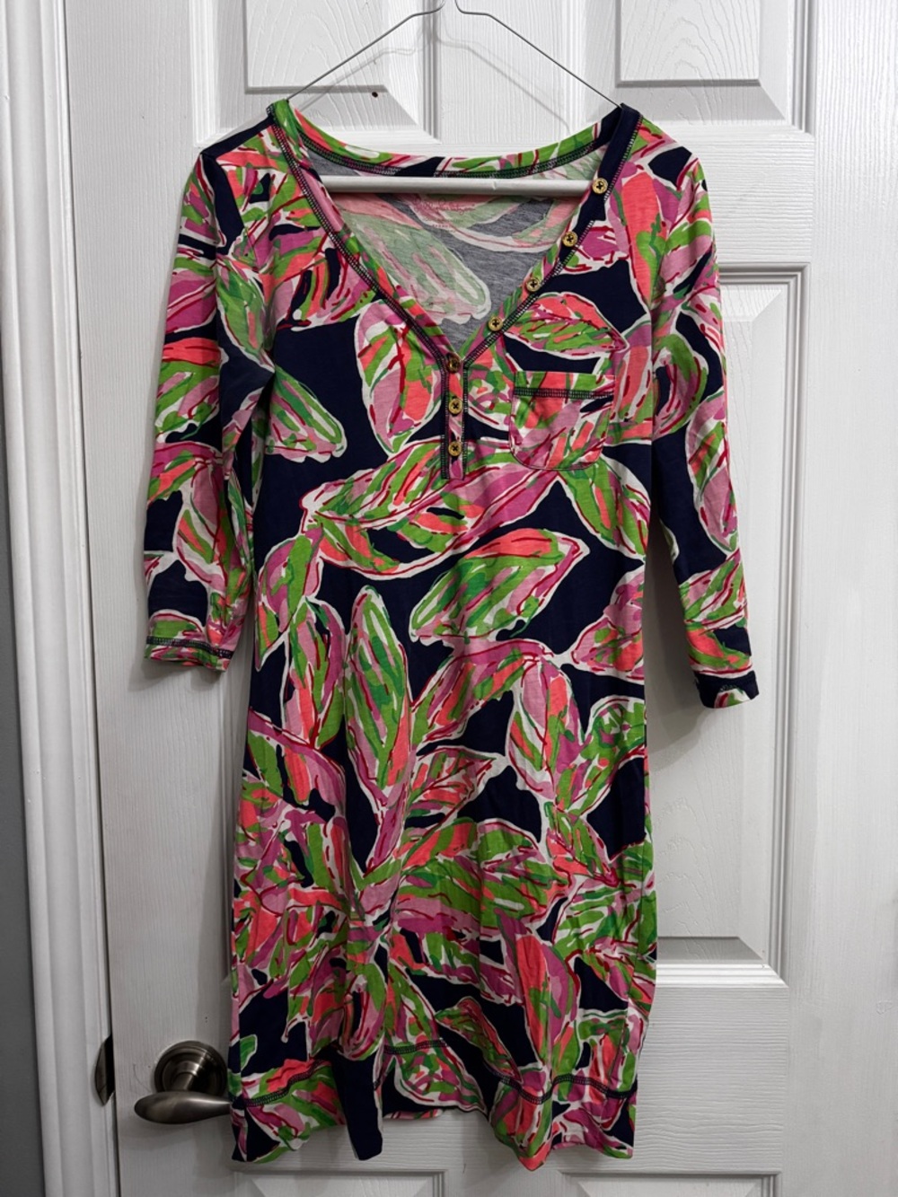 Vibrant XXS Lilly Pulitzer Palmetto Leaf Print Tunic Dress